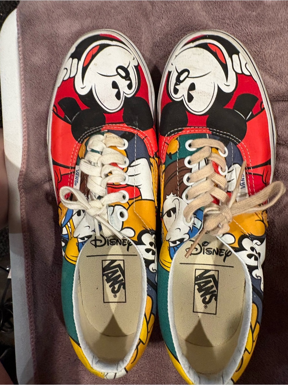 Vans Kids Disney Canvas Sneakers - Red/Yellow/Green/Blue/Black